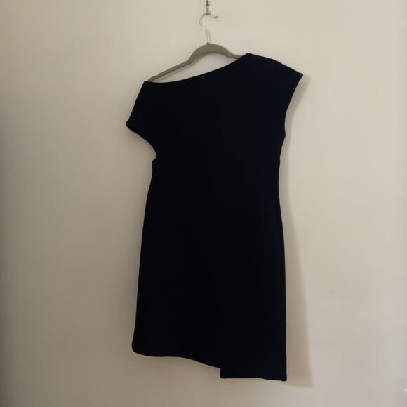 Jacquemus Asymmetrical Navy Wool Dress, - Picture 5 of 8